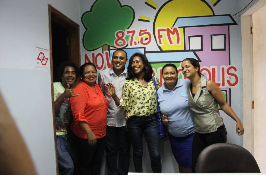Glória Maria em visita a Rádio Nova Paraisópolis - Crédito: Arquivo Agência Cria Brasil
